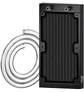 DIYhz Water Cooling Computer Radiator, 12 Pipe Aluminum Heat Exchanger Liquid Cooling Radiator He...
