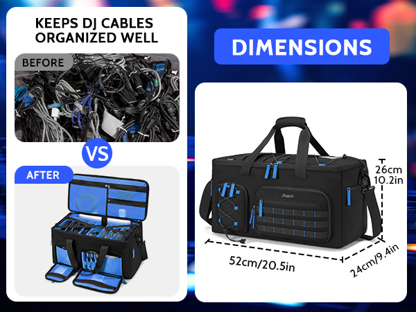 cable bag organizer for musicians