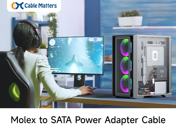 4 Pin Molex to SATA Power Cable
