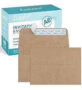 Eupako A6 Brown Envelopes 4x6, 100 Pack Self Seal Envelopes for 4x6 Cards, Photos, Invitations, W...