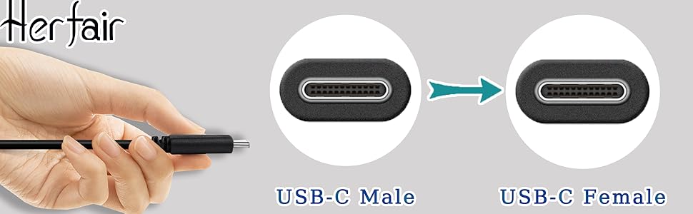 usb c extension short cable