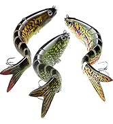 LASOCUHOO Fishing Lures for Bass Trout Multi Jointed Swimbaits Slow Sinking Bait for Freshwater S...