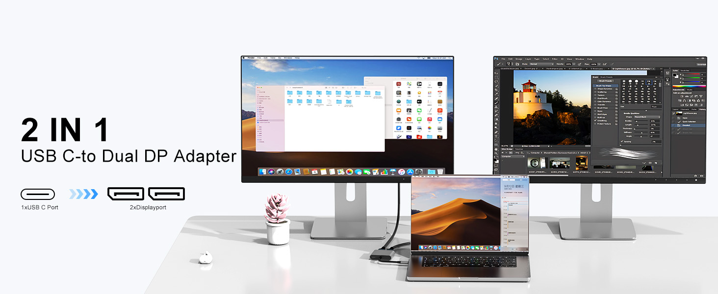 usb c to dual dp adapter 1