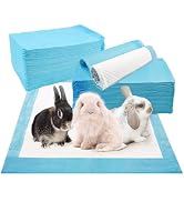 kathson 100 Pcs Rabbit Pee Pads,Bunny Pad Disposable Rabbits Diapers Super Absorbent Potty Traini...
