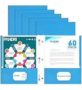 Two Pocket Folders, PANDRI 60 Pack Two Pocket Folders with Prongs, 3 Prong Folders Designed for O...