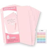 SKYDUE 8 Tab Binder Dividers with Tabs for 3 Ring Binder, Plastic Letter Size Tabbed Dividers, Du...