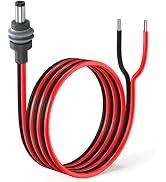 3.2Ft IP65 Waterproof DC 5.5mm x 2.1mm Male to Bare Wire Cord | 14AWG Starlink Mini Power Extensi...