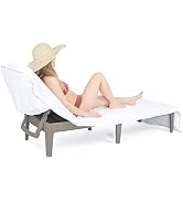 Cotton Paradise, Chaise Lounge Covers with Pocket, 100% Cotton Lounge Chair Covers, White