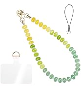 Handmade Natural Gemstone Crystal Beaded Charm Cell Phone Camera Lanyard, Hands-Free Wrist Strap,...