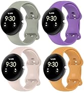 QHBAMD 4 Pack Watch Band Compatible for Google Pixel Watch 3 41mm Watch 2 Band/Google Pixel, Soft...