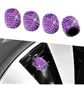 Kewucn Bling Car Tire Valve Stem Caps, 4 Pack Handmade Sparkling Crystal Rhinestone Stem Covers, ...