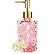 Glass Soap Dispenser with Gold Pump, Bathroom Soap Dispenser, 330ml Hand Foam Soap Dispenser, Ref...