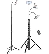 Nineigh Phone Tripod, 85" Tripod for Cell Phone iPhone with Gooseneck, Aluminum Tripods Stand for...