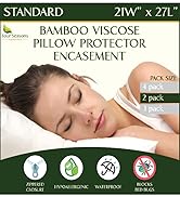 standard bamboo zippered pillow protector waterproof cover 20x26 hypoallergenic