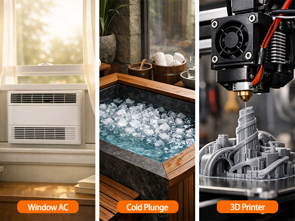 Window AC, Cold Plunge, 3D Printer