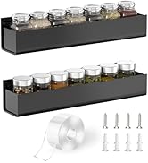 PMMASTO Adhesive Acrylic Spice Rack Organizer for Wall with Nano Double Sided Tape, Spice Shelf O...