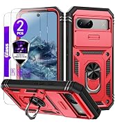 for Google Pixel 8A Case with Camera Cover Slider, 2*Tempered Glass Screen Protectors,Build in 36...