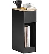 SoBuy Narrow Nightstand, Thin Bedside Table Slim End Table, Small Bedroom Furniture Storage Cabin...