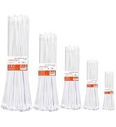 Zip Ties Assorted Size,500 Pack,6+8+12+14+18 Inch Double Sided Toothed,120 LBS Tensile Strength H...