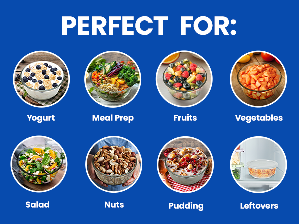 perfect for yogurt meal prep fruits vegetables salad nuts pudding leftovers