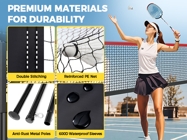 outdoor badminton net set backyard badminton net official size badminton net family sports equipment