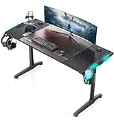 Eureka Ergonomic 55 Inch RGB LED Gaming Desk with Lights Up, PC Computer Studio Gamer Table I Sha...