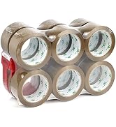 BOMEI PACK Brown Packing Tape Refills, Heavy Duty 12Rolls with 1 Dispenser for Packaging, Shippin...