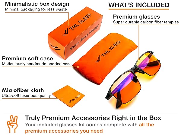 Blue light blocking glasses kit included amber blue light blocker glasses