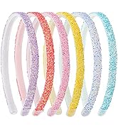 Fishdown Glitter Headbands for Girls, 6Pcs Flash Head Bands Women Sparkly Headband Teen Girls Pla...