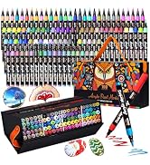 Aen Art 100 Colors Acrylic Paint Markers, Brush Tip Paint Pens Work on Paper, Rock Painting, Egg,...