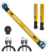 GEEBONFLUGENS Rechargeable Magnetic LED Work Light with 180° Swivel Head and 360° Rotating Hook a...
