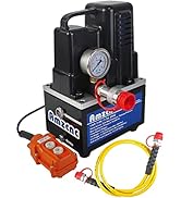 AMZCNC Electric Hydraulic Pump Power Pack Unit 2 Stage Double Acting 110v 10k psi (10000Psi One W...