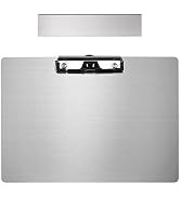 Stainless Steel Magnetic Dry Erase Clipboards with Stand,Double-Sided Anti-Fingerprint Small Whit...