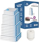 20 Pack Space Saver Vacuum Storage Bags for Clothing Travel, Vacuum Seal Compression Bags for Clo...