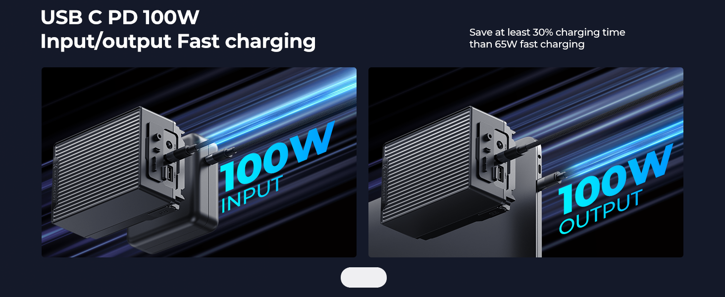 PD100W USB C camcorder battery