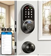 Veise RZ07C Smart Locks for Front Door, 2 Knob Handle Set, Fingerprint Keyless Entry, App Control...