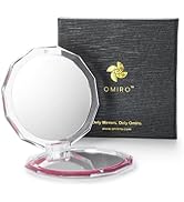 OMIRO Compact Mirror, 3½" 1X/10X Magnification Mini Folding Makeup Mirror for Purses (Color of Th...