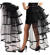 Victorian Steampunk Bustle Skirt 6 Layered Tie-on Belt Tulle Tutu Overskirt