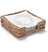 Water Hyacinth Bathroom Napkin Holder Tray Flat Napkin Basket for Table Wicker Guest Towel Holder...