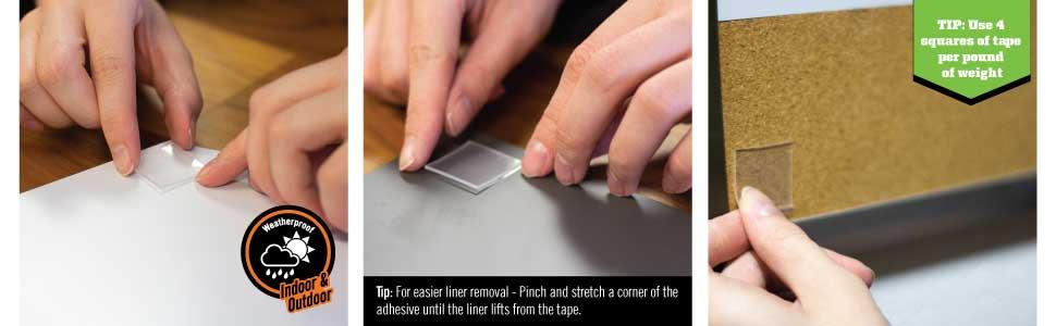 Gorilla Double sided tough crystal clear mounting tape squares