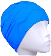 Ewanda store Colorful Pleated Nylon Cloth Swim Cap Large Swimming Cap Hot Spring Bathing Caps for...