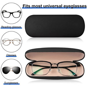 Eyeglass Case with Cleaning Cloth, Glasses Case Hard Shell Fits Most Glasses