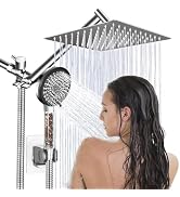 Filtered Shower Head,8”Rain Shower Head with Handheld Spray Combo with 11'' Angle Adjustable Exte...
