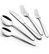 40 Piece Silverware Set, Deedro Stainless Steel Flatware Set Service for 8, Mirror Polished Cutle...
