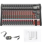 IOENC 16-Channel Professional Audio Mixer,DJ Mixer Board with Bluetooth,48V Phantom Power, for Li...