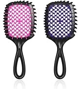 Detangler Brush – 2 Pack Vented Hair Brush for Wet/Dry Hair – Easy, Pain-Free Detangler Brush Red...