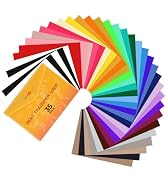 HTVRONT Heat Transfer Vinyl HTV - 35 Pack 12"x10" with 30 Colors, Premium Iron On Vinyl for T-Shi...