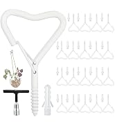 Ticway 20 PCS Heart Shaped Hooks for Outdoor String Lights,Screw Hooks for Outdoor String Lights,...