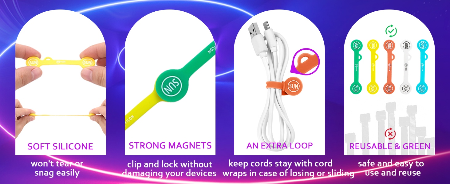 magnetic cable clips cord organizer holders