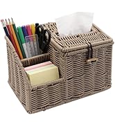 Woven Tissue Box Cover Square, Tissue Box Holder, Tissue Box Cover and Storage, Functional Tissue...